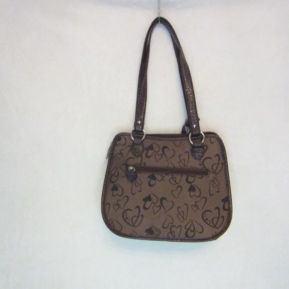 Unbranded Brown Heart/Love Double Handle Multi Compartment Purse - Picture 5 of 10